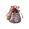 Antiqued Metal Bell - With Red Bow - 6in -Holiday Ornaments Sales antiqued metal bell with red bow 6in 9