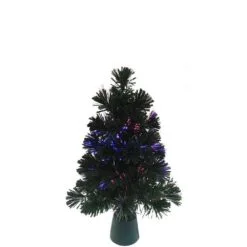 Artificial Tree - Fiber Optic Green Christmas Tree With LED Color Changing Lights - 18in