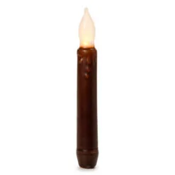 Battery Taper Candle - Brown Wax - 6in - Pack Of 2