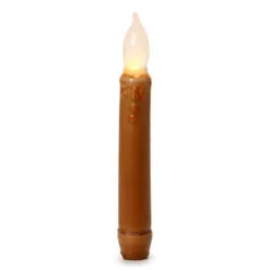 Battery Taper Candle - Mustard Wax - 6in - Pack Of 2