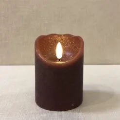 Battery Pillar Candle With Timer - 3x4 - Burgundy