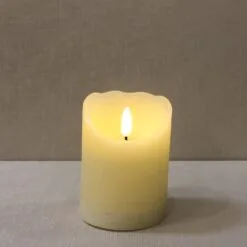 Battery Pillar Candle With Timer - 4x3 - Ivory