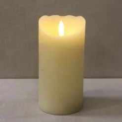 Battery Pillar Candle With Timer - 6x3 - Ivory