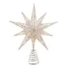 Battery Tree Topper - Silver Glitter Bethlehem Star -Holiday Ornaments Sales battery tree topper silver glitter bethlehem star 12