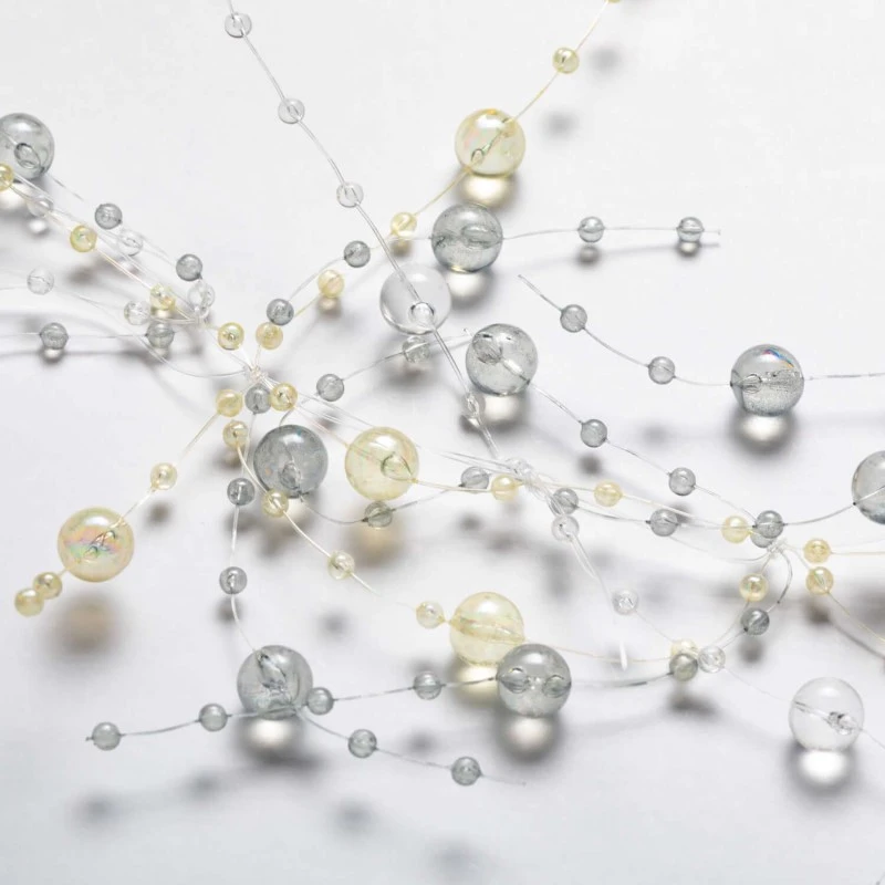 Beaded Garland - Grey & Ivory Bead - 5ft 3 Beaded Garland - Grey & Ivory Bead - 5ft