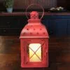 Candle Lantern Holder - Antique Red Star Lantern - 8.5in -Holiday Ornaments Sales candle lantern holder antique red star lantern 8 5in 12