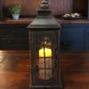 Candle Lantern Holder - Rustic Black Lantern - 13.75in -Holiday Ornaments Sales candle lantern holder rustic black lantern 13 75in 12