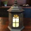 Candle Lantern Holder - Rustic Black Octagonal Lantern - 13.25in -Holiday Ornaments Sales candle lantern holder rustic black octagonal lantern 13 25in 12