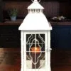 Candle Lantern Holder - Rustic Cream Deco Wire Lantern - 18.5in -Holiday Ornaments Sales candle lantern holder rustic cream deco wire lantern 18 5in 12