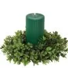 Green Leaf Candle Ring - Boxwood - Green - 4.5in -Holiday Ornaments Sales candle ring boxwood candle ring 4 5 27