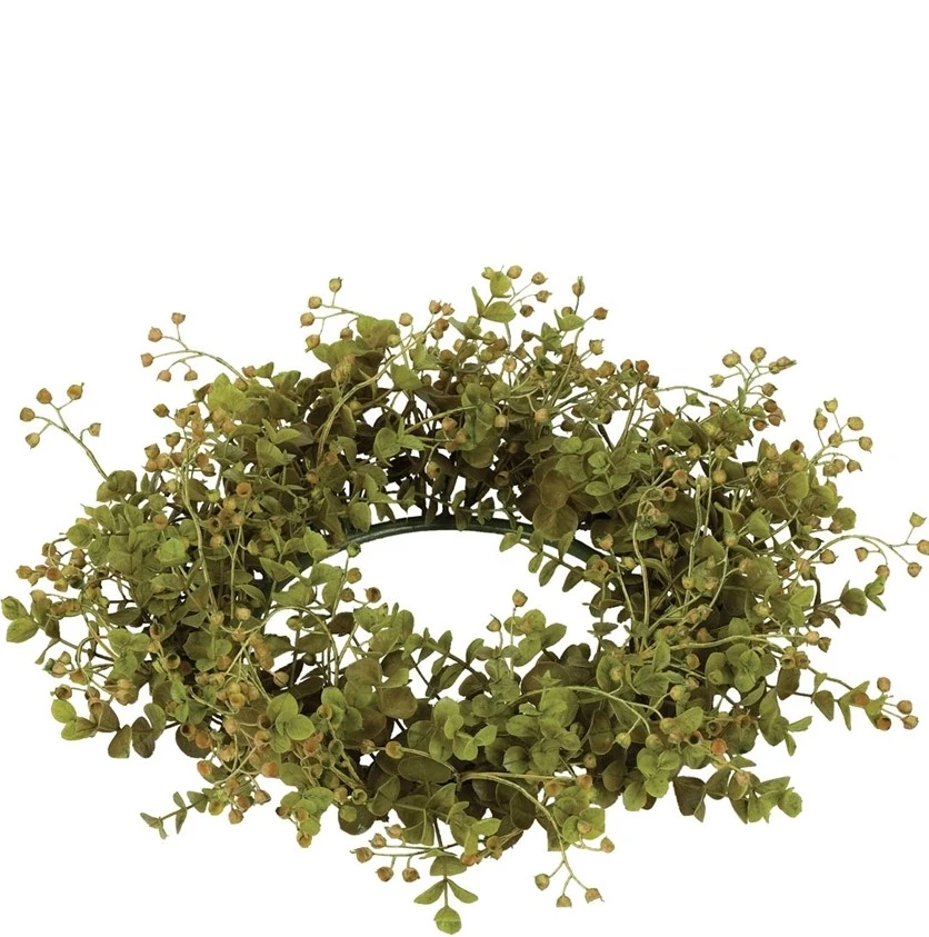 Green Leaf Candle Ring - Eucalyptus - Green - 6.5in 3 Green Leaf Candle Ring - Eucalyptus - Green - 6.5in