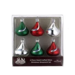 Glass Ornament - Hershey Kisses - Set Of 6