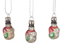 Christmas Ornament - "Miniature Snowman Ornament Set" - Set Of 6