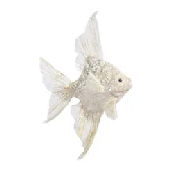 Christmas Ornament - White & Gold Angelfish - 10in