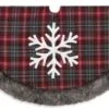 Christmas Tree Skirt Red/Gray With Snowflake - 48in -Holiday Ornaments Sales christmas tree skirt red gray with snowflake 48in 9