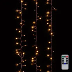 Cluster Garland Lights - 500 Warm White LED Lights - Brown Wire - 36.5ft