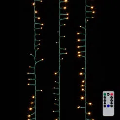 Cluster Garland Lights - 500 Warm White LED Lights - Green Wire - 36.5ft