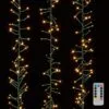 Cluster Garland Lights - 600 Warm White LED Lights - Green Wire - 19ft