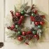 Deck The Halls Wreath - Pinecones & Christmas Balls - 24 Inch -Holiday Ornaments Sales deck the halls wreath pinecones christmas balls 24 inch 12