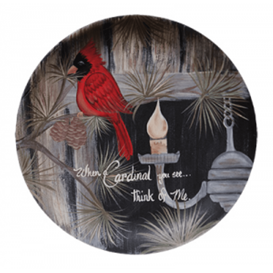 Decorative Wooden Plate - Cardinal You See - 11in 3 Decorative Wooden Plate - Cardinal You See - 11in