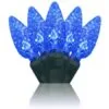 Faceted Christmas Lights - Blue C6 LED - Electric/Green Cord - Set/50 -Holiday Ornaments Sales electric light set 50 led light string blue 18