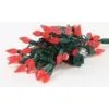Faceted Christmas Lights - Red C6 LED - Electric/Green Cord - Set/50 -Holiday Ornaments Sales electric light set 50 led light string red 18