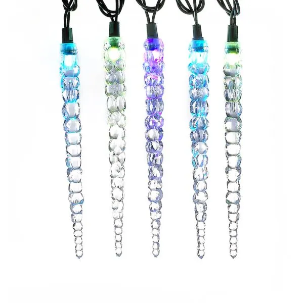 Electric Light Set - Color Changing LED - Crystal Icicle - 12ft 3 Electric Light Set - Color Changing LED - Crystal Icicle - 12ft