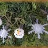 Mini Christmas Lights - Snowman/Snowflake - Electric/Brown Cord - Set/20 -Holiday Ornaments Sales electric light set electric liteset silicon snowflake snowball brown cord 20 lights 16