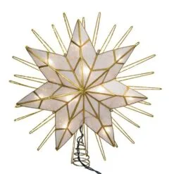 Electric Tree Topper - 7-Point Capiz Star - 14in