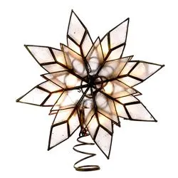Electric Tree Topper - Capiz Star - 8.5in 3 Electric Tree Topper - Capiz Star - 8.5in