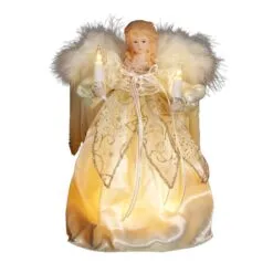 Electric Tree Topper - Ivory & Gold Angel - 9in