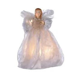Electric Tree Topper - White Dress Angel - 9in