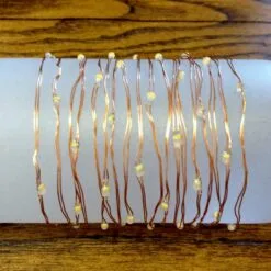 Micro LED Lights - Warm White LED - Battery/Copper Wire - 60 Lights -Holiday Ornaments Sales everlasting glow reg wire string lights warm white led battery copper wire commercial grade indoor outdoor set of 60 21