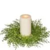 Feather Fern Candle Ring - Green - 5in -Holiday Ornaments Sales feather fern candle ring green 5in 12