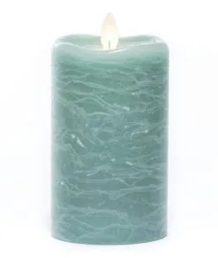 Flameless Pillar Candle - Mirage Gold - Sea Green - 5in X 3in