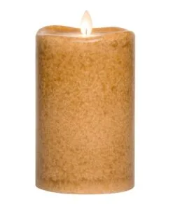 Flameless Pillar Candle - Mirage Gold - Spice - 6in X 3.75in