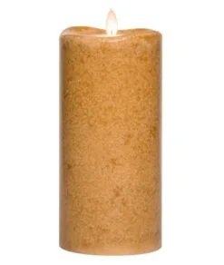 Flameless Pillar Candle - Mirage Gold - Spice - 8in X 3.75in