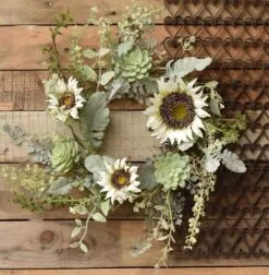 Floral Candle Ring - Sunflower Succulent - 6.5in