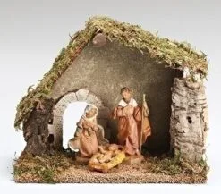 Fontanini Nativity - 5in Collection - Three Piece Starter Set With Stable