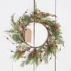 Holiday Artificial Wreath - Evergreen Pine With Red Pip Berries - 12 Inch -Holiday Ornaments Sales holiday artificial wreath evergreen pine with red pip berries 12 inch 16