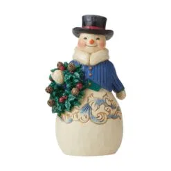 Jim Shore Figurine - Victorian Snowman With Wreath 2020