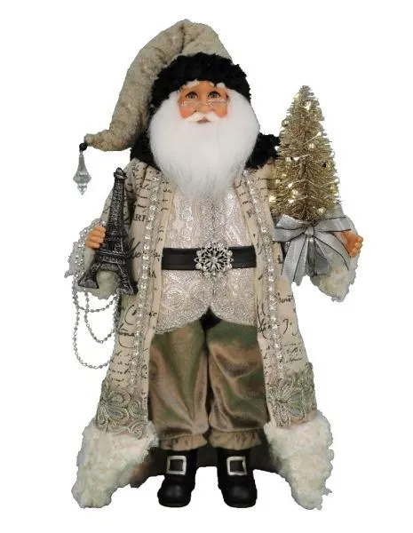 Karen Didion Santa - 18in - Lighted Paris Elegance 2020 3 Karen Didion Santa - 18in - Lighted Paris Elegance 2020