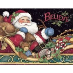 Lang Boxed Christmas Cards - Believe Santa - Susan Winget