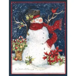 Lang Boxed Christmas Cards - Snowman Scarf - Susan Winget