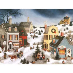 Lang Boxed Christmas Cards - Caroling In The Village - Linda Nelson Stocks