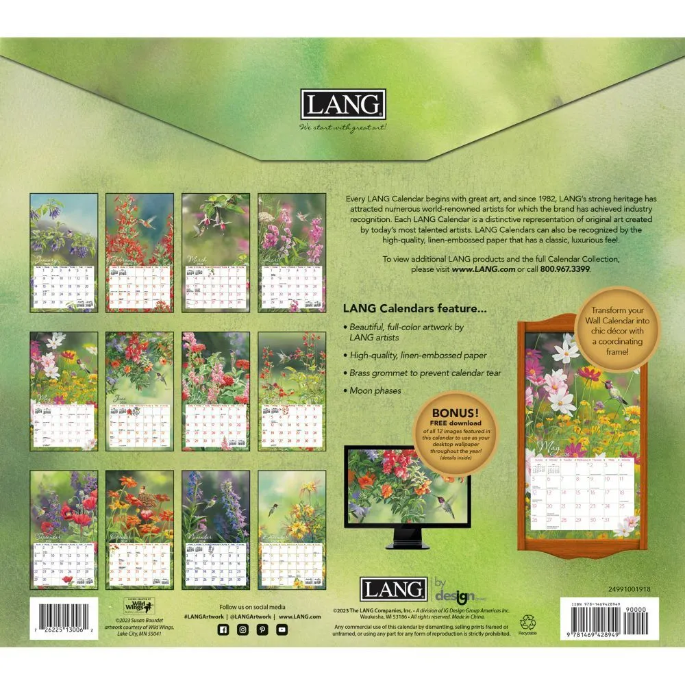 Lang Calendar - 2024 - Hummingbirds - Susan Bourdet 5 Lang Calendar - 2024 - Hummingbirds - Susan Bourdet - Image 3