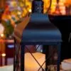 Candle Lantern Holder - Rustic Black Lantern - 12in -Holiday Ornaments Sales lantern decorative lantern 12 22
