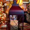 Candle Lantern Holder - Rustic Red Lantern - 16in -Holiday Ornaments Sales lantern decorative lantern 16 35
