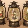 Lighted Water Lantern Snow Globe - Bronze - Carolers -Holiday Ornaments Sales lantern snow globe battery timer bronze carolers 9 5in 10