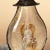 Lighted Water Lantern Snow Globe - Holy Family/Standing Angel -Holiday Ornaments Sales lantern snow globe battery timer bronze holy family standing angel 15in 10